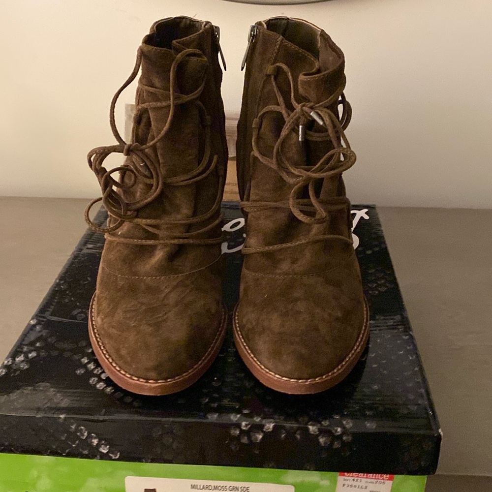 Sam Edelman Millard Moss green sude bootie